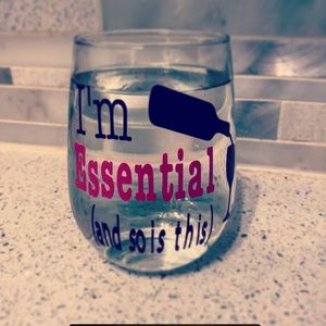 Essential worker wine glass